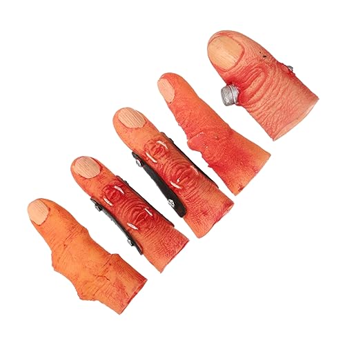 ibasenice 1 Satz Halloween-Handschuhe mit abgetrennten Fingern The Hallow Halloween mitgebsel falsche nägel hellloween grusel halllowen gefälschter Finger falscher Finger Fingerling Plastik von ibasenice