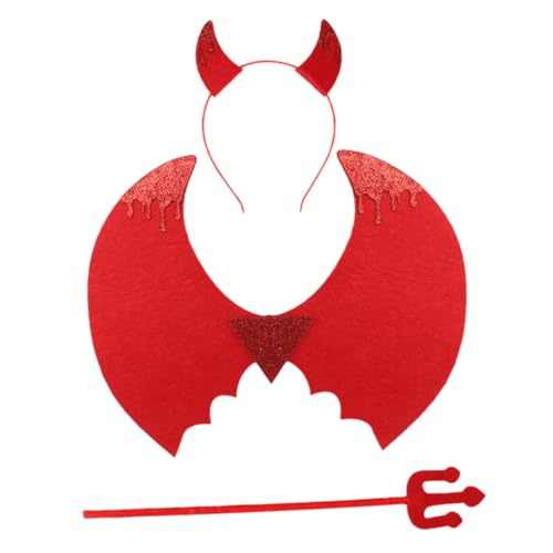 ibasenice 1 Satz Halloween Mädchen Kleinkind Kostüm Cosplay für verkleidung karnevalskostüme Teufel Kostümzubehör Teufelsflügel Party-Kostüm verkleiden Stoff rot von ibasenice