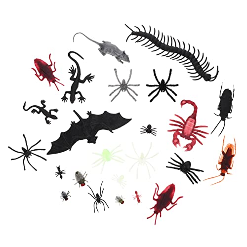 ibasenice 1 Satz Halloween Realistische Plastik Insekten mit Spinnen Skorpionen und Fledermäusen für Scherze und Dekoration für Halloween Partys und Streiche von ibasenice