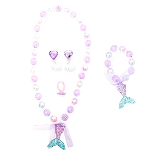 ibasenice 1 Satz Halskette für kindergeschenke kinderohrring adventsgeschenke schmuckkasten Ohrringe kreativer Kinderschmuck Schmuckzubehör Harz Violett von ibasenice