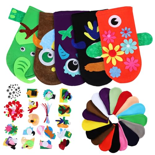 ibasenice 1 Satz Handpuppen-Set aus Filz Basteln für Leistungsqualitäten handpuppen selber Machen Cartoon-Tier-Handpuppe Nähsets für Handpuppen-Bausatz Puppenbauset Filzstoff von ibasenice