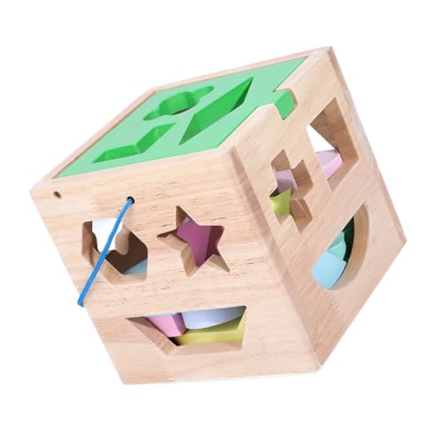 ibasenice 1 Satz Holzblock Holzspielzeug Geometrie Passendes Spielzeug Geometrie Bausteine ​​Spielzeug Kognitive Spielsachen Frühpädagogisches Angebot Geometrieblock Puzzle Hölzern Kind von ibasenice
