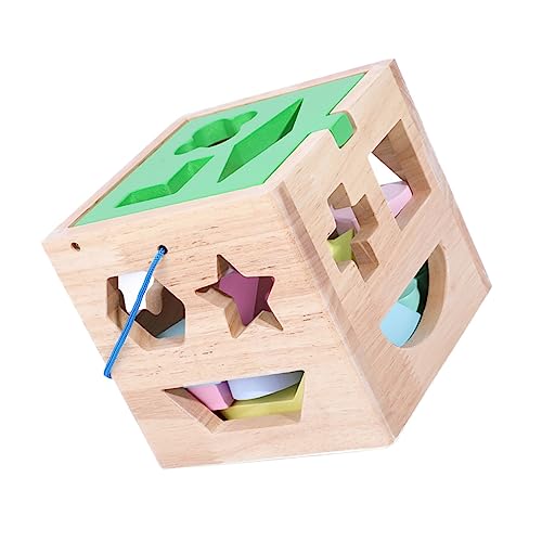 ibasenice 1 Satz Holzblock dartscheibe kindergartenhaus The Edith Eger holzspielsachen frühpädagogisches Angebot kognitive Spielsachen geometrische Holzblöcke hölzern von ibasenice