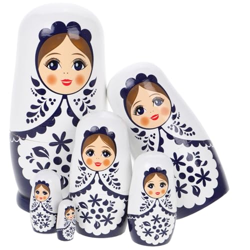 ibasenice 1 Satz Holzpuppenspielzeug Nistpuppen basteln Puppen Babuschka für Geburtstagsgeschenk Matryoshka -Puppe DIY Schmuckhandwerk für Matroschka hölzern von ibasenice