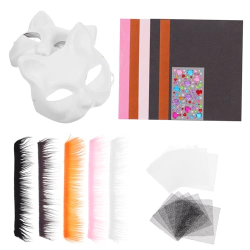 ibasenice 1 Satz Katzenmasken Teiliges Diy Bastelset für Maskerade Dekorationszubehör für Kreative Gestaltung für Kostümpartys und Karneval Handgemacht und Vielseitig Einsetzbar ibasenice 1 Satz Katzenmasken Teiliges Diy Bastelset für Maskerade Dekorationszubehör für Kreative Gestaltung für Kostümpartys und Karneval Handgemacht und Vielseitig Einsetzbar von ibasenice