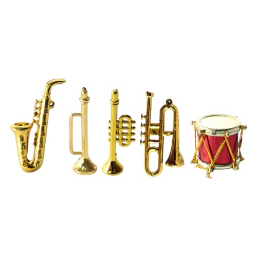 ibasenice 1 Satz Klassisches Musikinstrument Modell Mini Saxophon Trompete Flöte und Schlagzeug für Miniaturhäuser Dekorative Wohnraumgestaltung und Fotografie Hintergrund ibasenice 1 Satz Klassisches Musikinstrument Modell Mini Saxophon Trompete Flöte und Schlagzeug für Miniaturhäuser Dekorative Wohnraumgestaltung und Fotografie Hintergrund von ibasenice