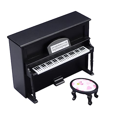 ibasenice 1 Satz Klavier Ornamente Mini-hausverzierung Mini-hausdekoration Mini Möbel Vintage-Klavier Miniaturmöbel Mini-hausklavier Miniklavier Basteln Mini-Piano-verzierung Black Holz von ibasenice