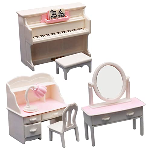 ibasenice Mini- - Für Kinder – Holzschreibtisch Multifunktionales Miniaturmodell Miniatur- Und Foto-Requisiten-zubehör von ibasenice