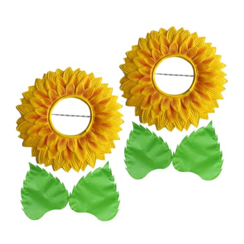 ibasenice 1 Satz Kopfschmuck aus Sonnenblumen Kopfkrone Kindergeburtstagshut Kinderstirnband Figur Sonnenblumen Hut Blüten Kopfband Sonnenblumenhut Haarschmuck aus Sonnenblumen Seidentuch von ibasenice