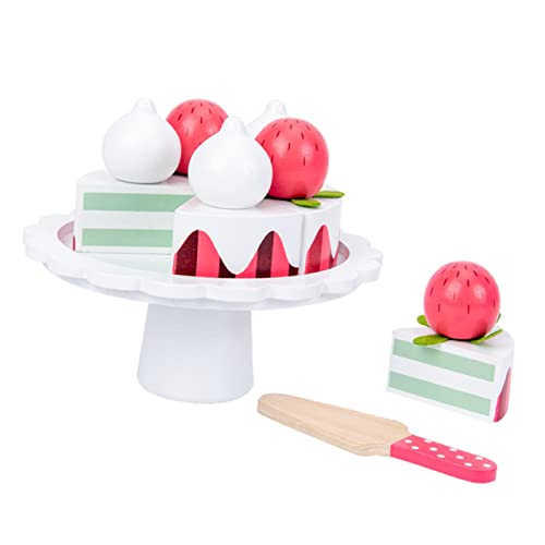 ibasenice 1 Satz Kuchen-Prost küchenspielzeug für Kitchen Toys for lernspielzeug zum Schneiden von Lebensmitteln Simulation Lebensmittelschneidespielzeug hölzern Weiß von ibasenice
