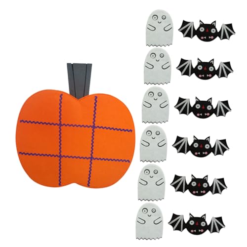 ibasenice 1 Satz Kürbis Tic Toe Game Pad Kürbis-Schachbrett Party Geisterfledermaus-filzpads Kürbisspiele Halloween-tischspiele Halloween-Schachbrett Filz-Kits Drinnen Für Gefühlt von ibasenice