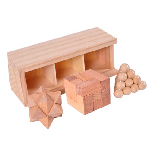 ibasenice 1 Satz Luban-Schloss Spielzeug Rätsel Puzzlematte Kongming Denkspiele Puzzle 3D Puzzles Zusammenbauen Holz Ming Kind Hölzern von ibasenice