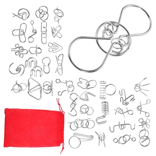ibasenice 1 Satz Luban-schlossspielzeug Sensorische Röhren Produkte Zappeln Sequenz Brettspiel Geist Gehirn Denksport-Puzzle-Spiele Bildungsspielzeug Entwirrungsrätsel 3D-rätsel Metall von ibasenice
