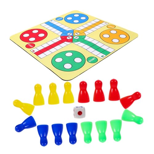 ibasenice 1 Satz Ludo-Schachspiel Mini-Brettspiele Schachmatte magnetisches Schach Würfelturm reisespiel spielbrett spielset Flugschach fliegendes Schach Vulkanisiertes Gummituch von ibasenice