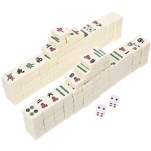 ibasenice Mini-Mahjong-Set Für Unterwegs Chinesisches Mahjong-spielzeugset Für Partys Familienfeiern von ibasenice