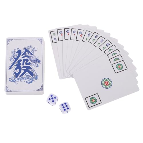ibasenice 1 Satz Mahjong-Poker Reise-brettspiel Chinesische Partykarten Chinesisches Mahjong-Spielzeug Mahjong-Tisch Mahjong-Spielkarten Mahjong-kit Reisen Kleine Mahjong-kacheln Papier Mini von ibasenice