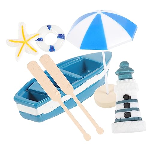ibasenice 1 Satz Mediterrane Segelschiff-Aquariendekoration nautische Bootsdekoration Schmuck für Seeschiffe büro Dekoration bürodekoration Decor Segelbootdekor Segelbootmodell Kunstharz von ibasenice