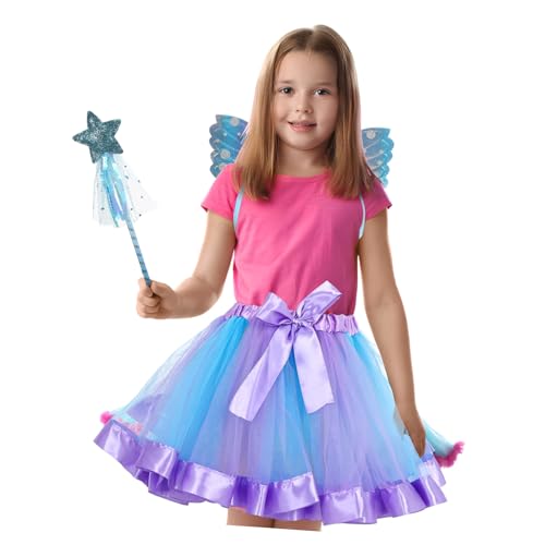 ibasenice 1 Satz Mesh-Tutu-Rock Schmetterlings-Kostümrock Tüll-Mesh-Rock Schmetterlingsrock Märchenkostüm Halloween kostüm kostüm Maschenrock Schmetterlingsflügel für Mädchen Flachs von ibasenice