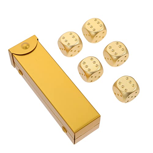 ibasenice Elegantes Goldenes Würfelset – 1 Set Bastelwürfel -Requisiten Aus Aluminiumlegierung Für Ktv Spieleabend-spaß von ibasenice