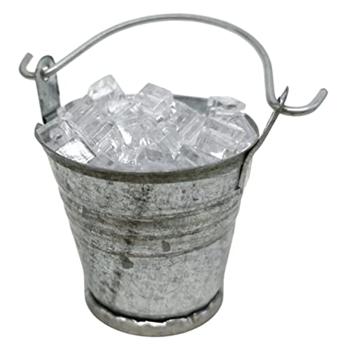 ibasenice 1 Satz Mini-Eimer Mit Eiswürfeln Mini- -dekore Winziges Eisbehältermodell Mini-hausschmuck Lebensechtes Eisbehälter- Mini-eiseimer Mini-hausmodelle Eisenblech von ibasenice