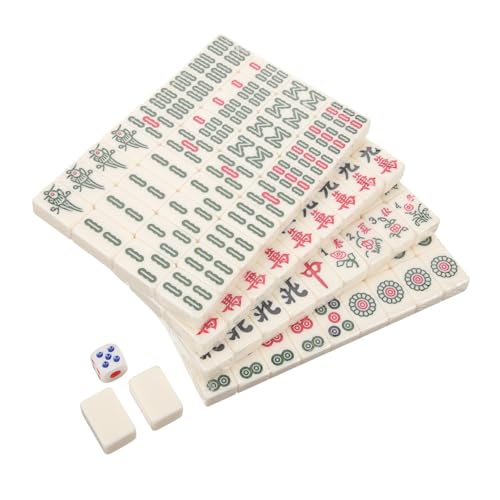 ibasenice 1 Satz Mini Mahjong Reise Mahjong 24mm Mahjong Tragbarer Schlafsaal Kleiner Mahjong (Set) Traditionelle Mahjong-Spiele Mahjong-Set Mit Würfeln Schachbrett Reisen Harz Empfindlich von ibasenice