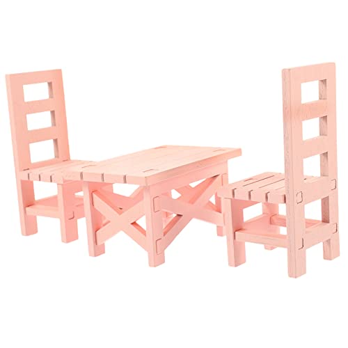 ibasenice 1 Satz Mini-Möbel Toys mädchen Boy Toys Dollhouse Furniture Miniaturmöbel Miniaturtisch zum Basteln Miniaturen Stuhl Mini-Stuhl- Miniaturstühle Holz Rosa von ibasenice