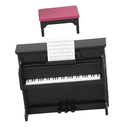 ibasenice Miniatur Klavier Figur 1 Satz Mini-Piano-Modell Planen Puppenhaus Miniatur-puppenklavier Puppenklavier Mit Stuhl Winziges Hausklavier Mini-Klavier Miniatur-Musikinstrument Black Abs von ibasenice