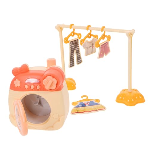 ibasenice 1 Satz Mini-Waschmaschine Bildungswaschmaschine Rollenspiel-Waschmaschine Aus Kunststoff Simulation Mini-walzenwaschmaschine Mini-haushaltsgerät Abs Rosa von ibasenice