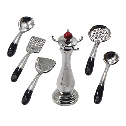 ibasenice 1satz Miniatur Küchenutensilien Set Alloy Mit Messerhalter Und Für Dekoration Und Spielzeug Zubehör von ibasenice