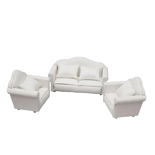 ibasenice 1 Satz Minicouch Puppenhauszubehör Spielzeug Für Mädchen Mädchenspielzeug Mini-zubehör Dekoratives Mini-Sofa Mini-Sofas Minisofa Mini-Sofa-Modell Möbel Kind Weiß Bambus Kopfkissen von ibasenice