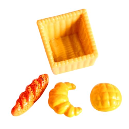 ibasenice 1 Satz Minibrot Puppe Miniaturszene Spielzeugnahrung Essen spaß replikas Ornamente mikrowe laufstall Mini-Brot-Modell falsches Brot Miniaturbrot Harz Colorful von ibasenice
