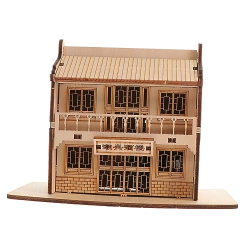 ibasenice Selbstzusammenbauendes Puzzle-holzmodell - 3D-lernspielzeug - Kompakt Und Leicht - Restaurant-spieluhr - Perfekt Für Die Kreativität Von Kindern von ibasenice