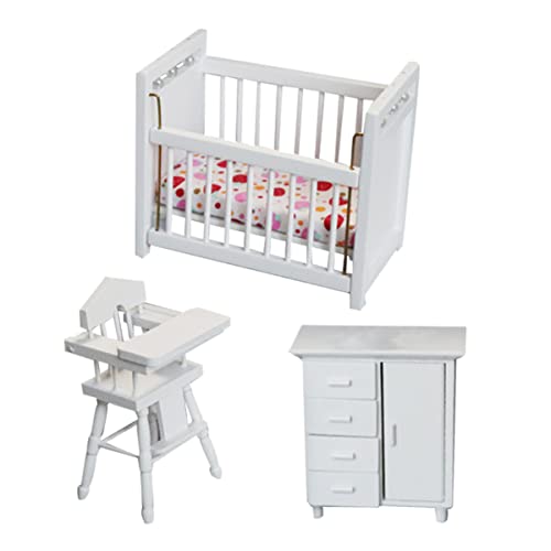ibasenice Miniatur-babybett-Modell Für Kinder Puppenhaus-zubehör 3-teiliges Mini-zimmermöbel Für Puppenhaus ibasenice Miniatur-babybett-Modell Für Kinder Puppenhaus-zubehör 3-teiliges Mini-zimmermöbel Für Puppenhaus von ibasenice