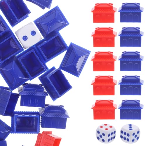 ibasenice 1 Satz Monopol Schachfiguren Freunde Merchandise Spiel Planke Pracht plastikenten ersatzteile small Houses Tiny House Schachfigurenersatz grünes kleines und rotes Hotel von ibasenice