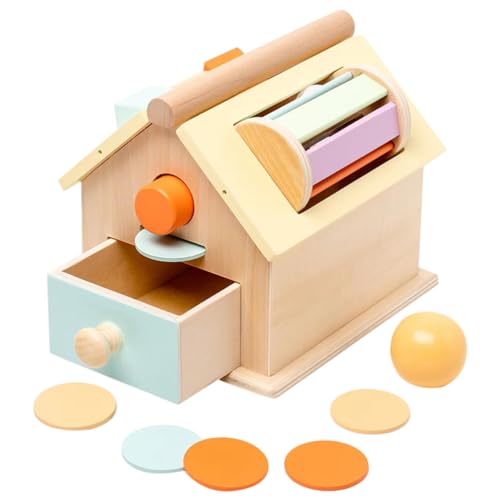 ibasenice 1 Satz Münzwurfspielzeug Erste Lernbox Für Ball-Drop-spielzeugkiste Montessori-münzbox Montessori-formsortierbox Dauerbox Mit Tablett Kinder Versorgen Puzzle Zubehör Baby Hölzern von ibasenice