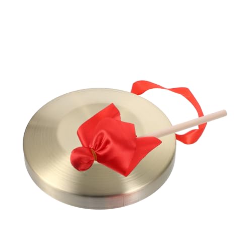 ibasenice 1 Satz Musik Instrumente für kinderspielzeug Schlagzeug Gong für Kinderfestspielzeug Kinderhandgong chi Kleiner Gong bunt Gong-Instrument Handheld-Gong Kupfer Golden von ibasenice