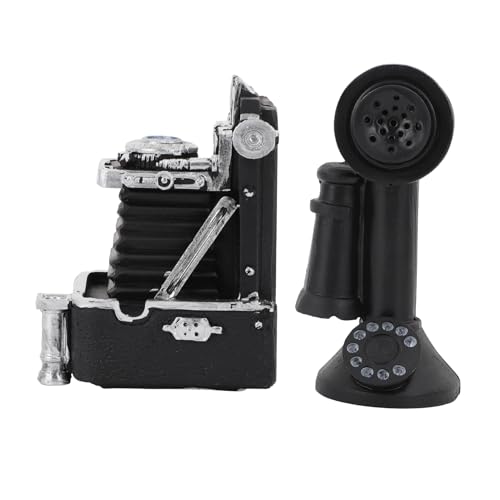 ibasenice 1satz Mini Retro Kamera Und Telefon Teiliges Aus Resin Für Nostalgische Miniatur-szenen Für Sammler Und Hausdekoration von ibasenice