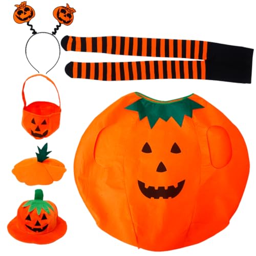 ibasenice 1 Satz Partykostüm für Halloween halloweenschminke Halloween schminke Halloween Gesichtsmaske halloweendeko Halloween-Kostüm für Erwachsene Halloween-Kürbishut Tuch Orange von ibasenice