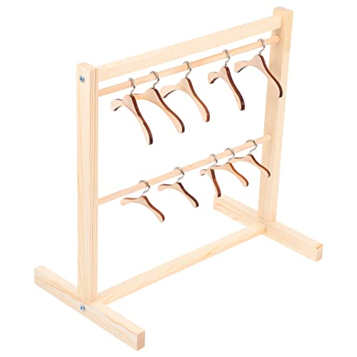 ibasenice 1 Satz Puppen-kleiderbügel Aus Holz Mikro-aufhänger Kindermöbel Miniaturen Kleiderständer Für Puppen Plüsch -kleiderbügel Babypuppenschrank Kleiderbügel Für von ibasenice