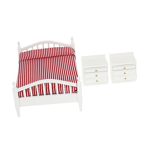 ibasenice Mini-hauszubehör 1 Set Mini-doppelbett- Und Miniatur-Verzierungen Für Miniatur-landschaftsszenen von ibasenice