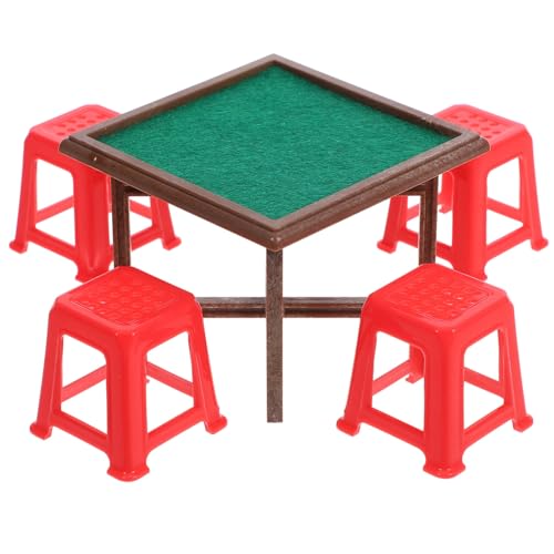 ibasenice Realistisches Miniatur-Mahjong-Set Mit Tisch Und Stühlen – Puppenhaus-mini-möbelzubehör Perfekt Für Die Dekoration Eines Mini- ibasenice Realistisches Miniatur-Mahjong-Set Mit Tisch Und Stühlen – Puppenhaus-mini-möbelzubehör Perfekt Für Die Dekoration Eines Mini- von ibasenice