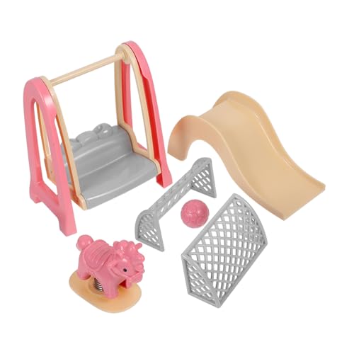 ibasenice 1 Satz Puppenhaus-Schaukelpferd Spielplatz Ball Spielzeugmodelle Puppenhauszubehör Minischaukel Puppenhausschaukel Puppenhausszene Requisite Mini- Metall von ibasenice