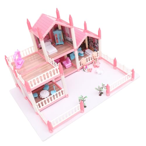 ibasenice 1 Satz Puppenhaus für kinderspielzeug playmobile prinzessinschloss Villa bevorzugen Modell eines Schlosshauses Plastik Rosa von ibasenice