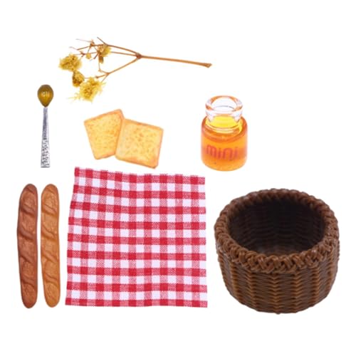ibasenice 1 Satz Puppenhaus intelligenzspielzeug für kinderspielzeug Dollhouse Accessories playmobilhauser Miniatur-Partyzubehör simulierter Brotkorbdekor Stoff von ibasenice