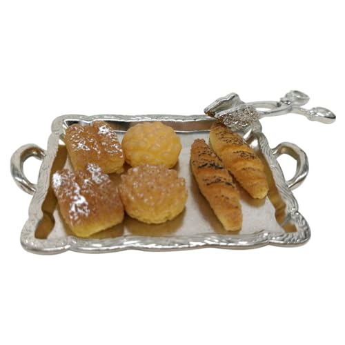ibasenice 1 Satz Puppenhausbrot Mini-Essen Simulationsspielzeug Kinderspielzeug Puppenhaus Brot Puppenhaus Mini-DIY- Realistische Haushaltsverzierung Legierung von ibasenice