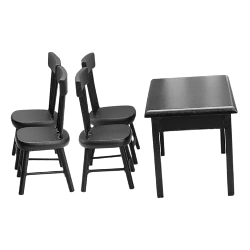 ibasenice Miniatur-puppenhausmöbel 1 Set Mini-Tisch- Und Stuhl-Set Maßstab 112 Miniatur-esszimmermöbel Für Jungen Und Mädchen Spielzeugmöbel von ibasenice