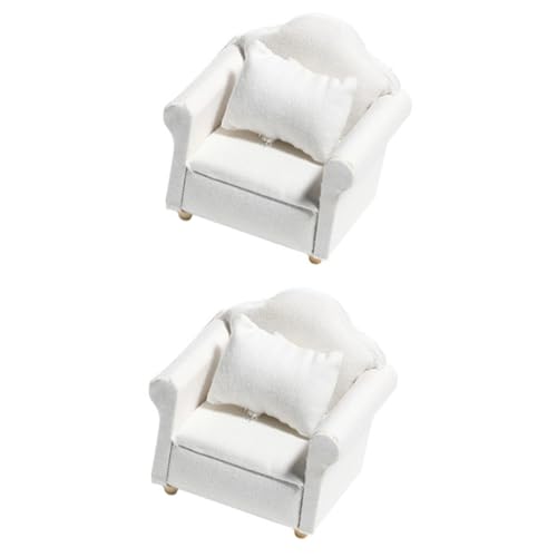 ibasenice 1 Satz Puppenstubensofa einzelsofa Sofa zweisitzer für Kleinkinder ab 1 Jahr The Edith Eger Miniatur-Couchfotografie-Requisiten Mini-Sofa Mini Möbel Holz Weiß von ibasenice