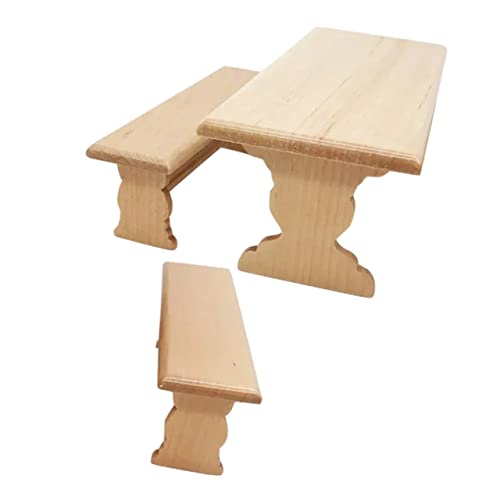 ibasenice Puppenhaus Miniaturmöbel-Set Im Maßstab 1/12 Tisch Und Bank Aus Holz Für Jungen Und Mädchen Rollenspiel-Spielzeug ibasenice Puppenhaus Miniaturmöbel-Set Im Maßstab 1/12 Tisch Und Bank Aus Holz Für Jungen Und Mädchen Rollenspiel-Spielzeug von ibasenice