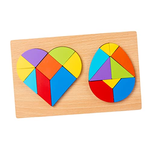 ibasenice Holz Tangram Puzzles Kinder Früherziehung Spielzeug Sicher Glatte Eltern-Kind Interaktive 1 Set Vorschule Pädagogisches Spielzeug von ibasenice