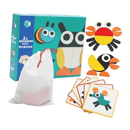 ibasenice Lernspielzeug Für Kinder 1 Set Aus Holzmusterblöcken Puzzle Formerkennung Entwicklung Der Feinmotorik Vorschullernen von ibasenice